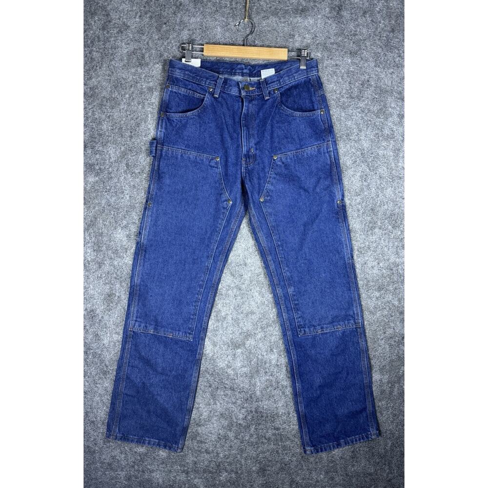 NWT Key Pants Mens 32x32 Blue Double Knee Relaxed Fit Carpenter Workwear